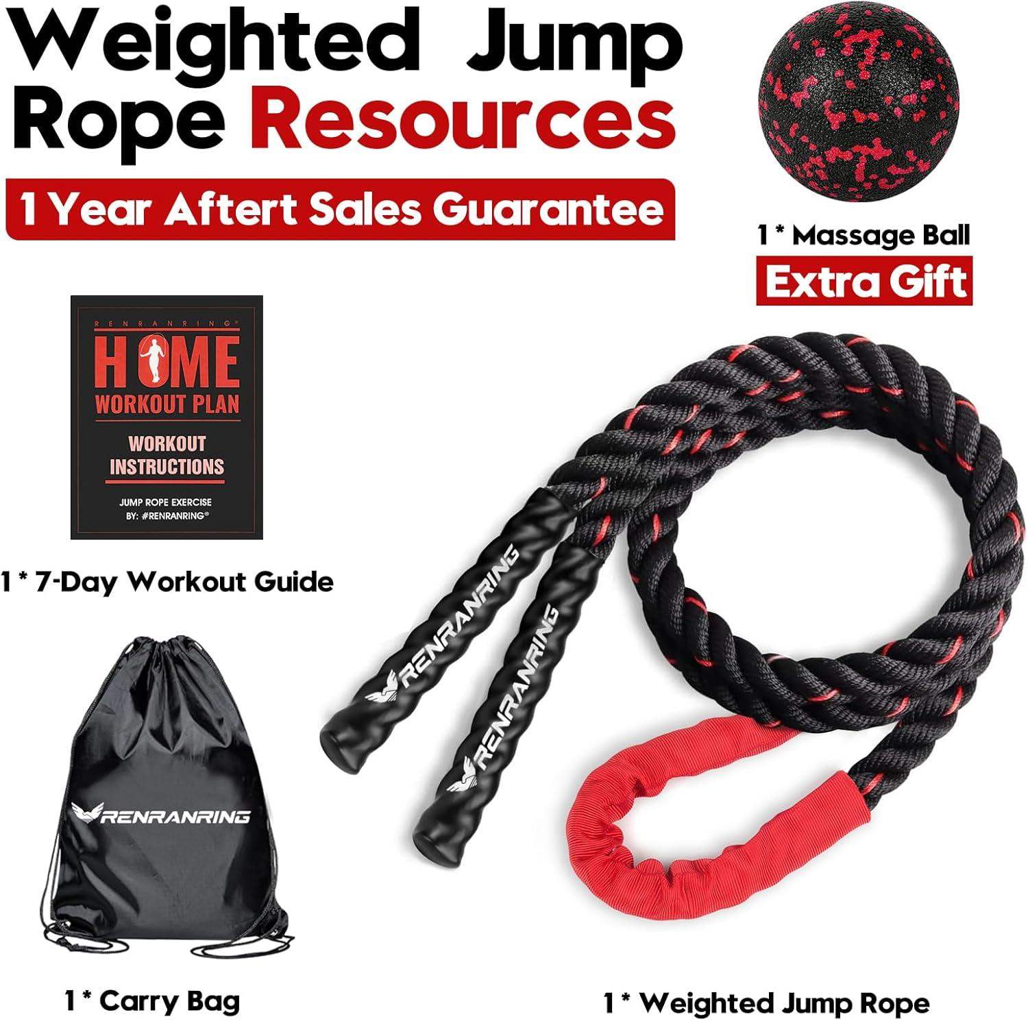 Weighted Jump Rope, 9.8ft Heavy Exercise Jumping Rope for Adults - imprüv  