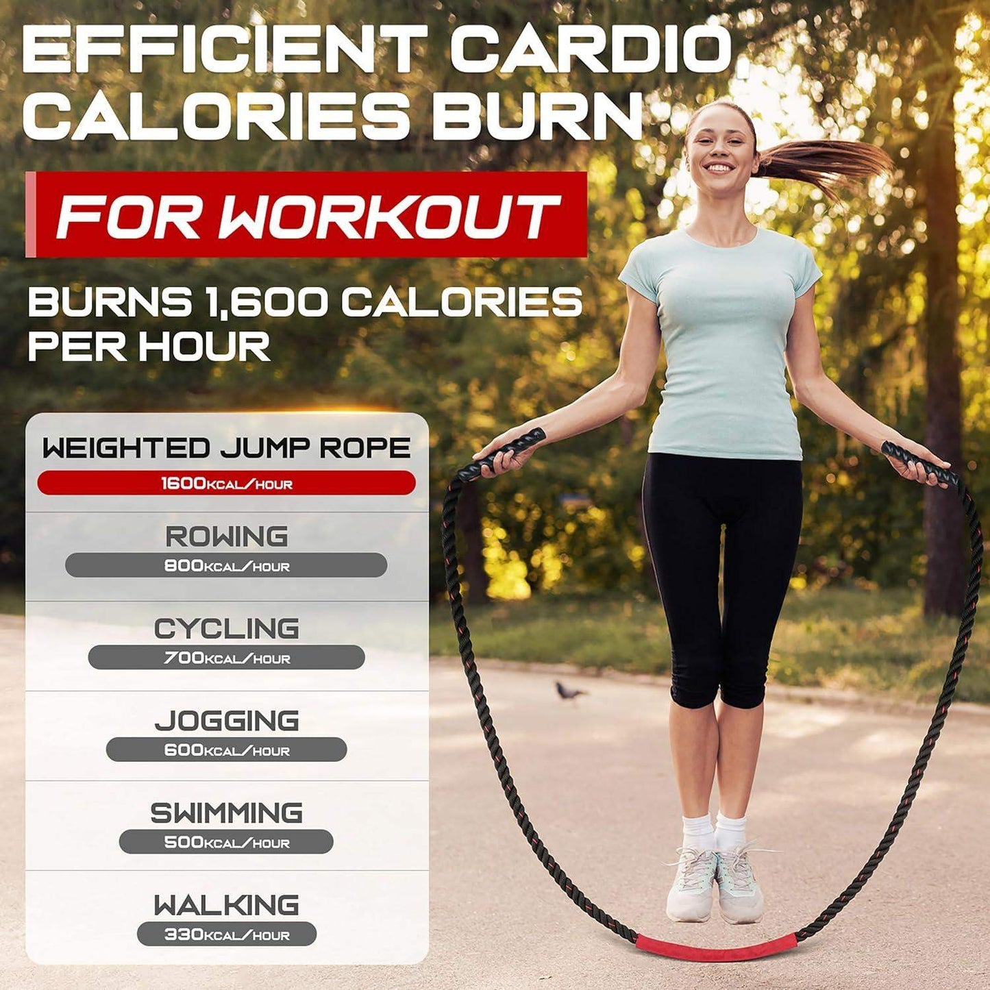 Weighted Jump Rope, 9.8ft Heavy Exercise Jumping Rope for Adults - imprüv  