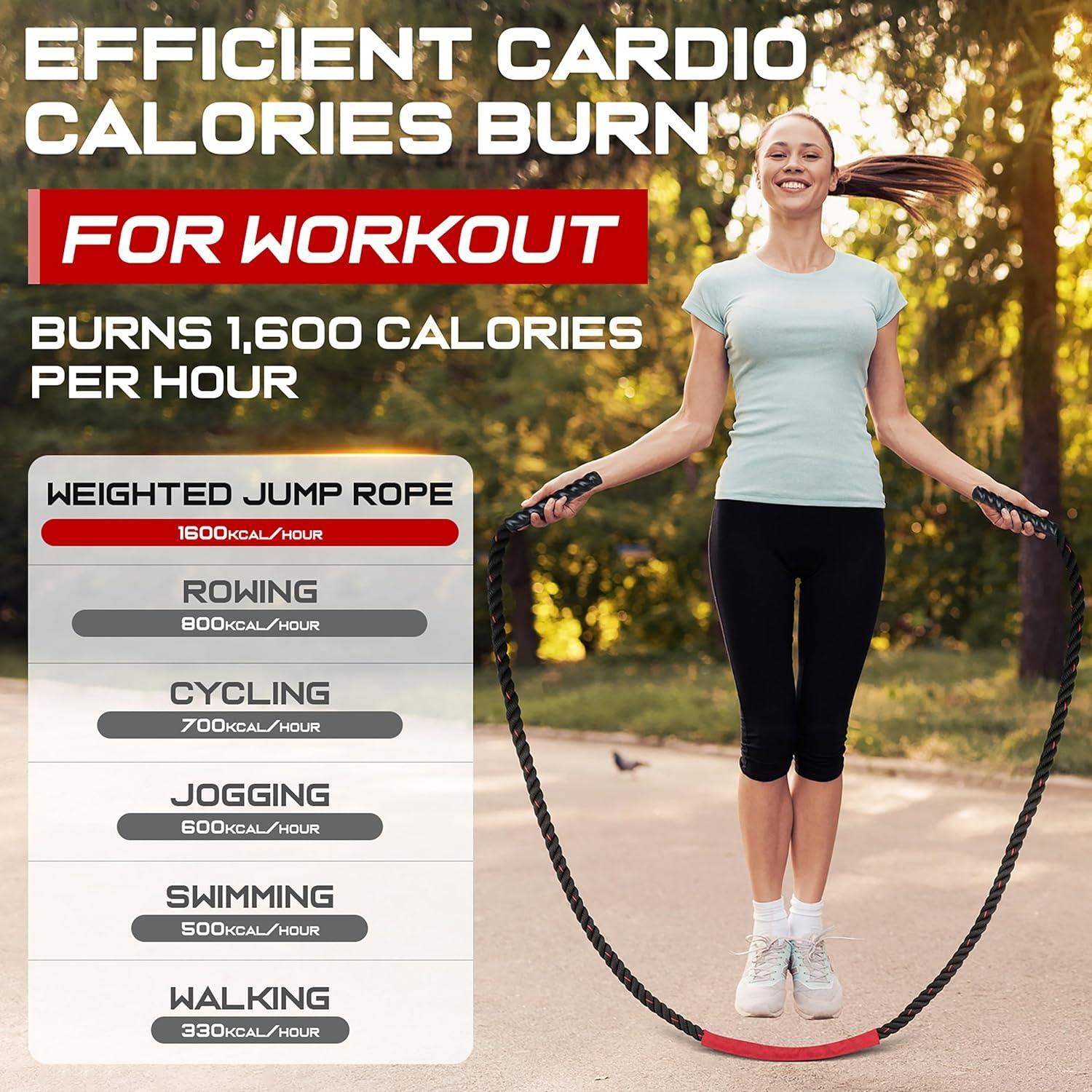 Weighted Jump Rope, 9.8ft Heavy Exercise Jumping Rope for Adults - imprüv  