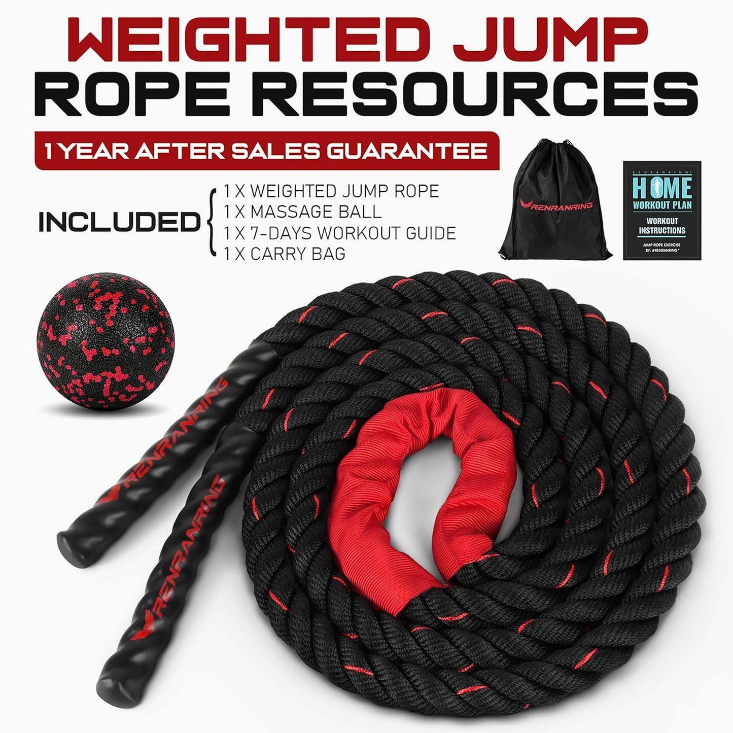 Weighted Jump Rope, 9.8ft Heavy Exercise Jumping Rope for Adults - imprüv  