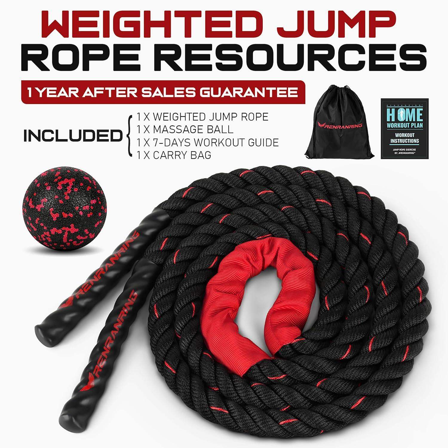 Weighted Jump Rope, 9.8ft Heavy Exercise Jumping Rope for Adults - imprüv  
