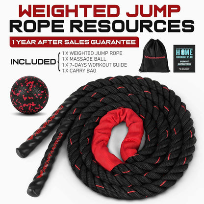 Weighted Jump Rope, 9.8ft Heavy Exercise Jumping Rope for Adults - imprüv  