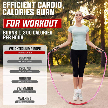 Weighted Jump Rope, 9.8ft Heavy Exercise Jumping Rope for Adults - imprüv  