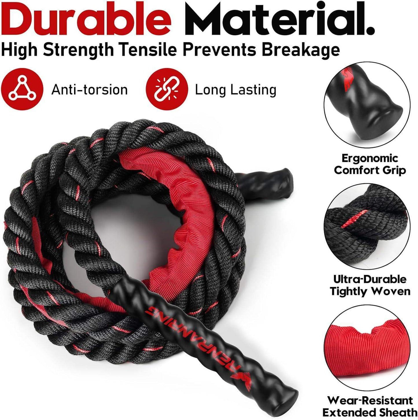 Weighted Jump Rope, 9.8ft Heavy Exercise Jumping Rope for Adults - imprüv  