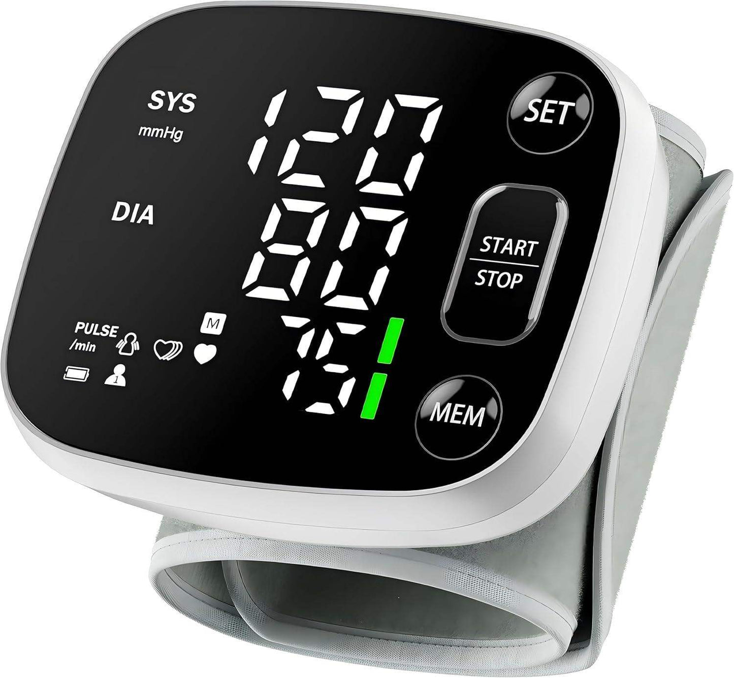 Wrist Cuff Blood Pressure Monitor for Easy Home Use with Large Display, Voice Broadcast, and Memory Storage - imprüv  