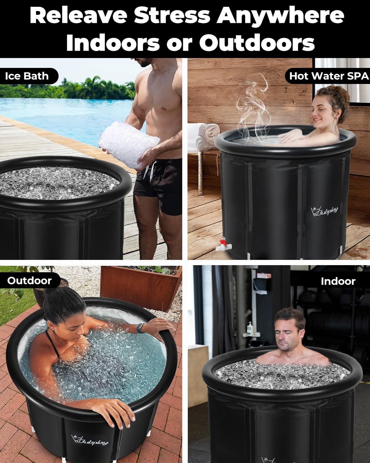 X-Large Round Ice Plunge Bath Tub for Athletes and Post-Workout Recovery - imprüv  